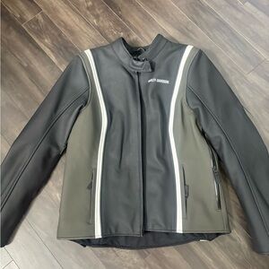 Harley-Davidson Women's Black and Olive Leather Jacket